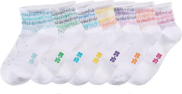 H.I.S Korte sokken met stippenmotief (set 7 paar)