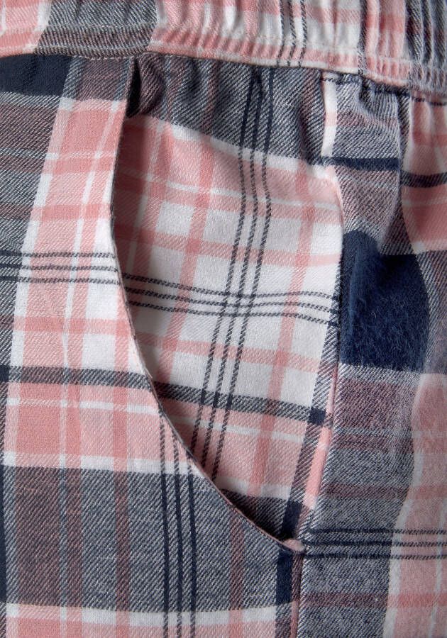 H.I.S Pyjama van flanel met alover ruitpatroon (set 2-delig)
