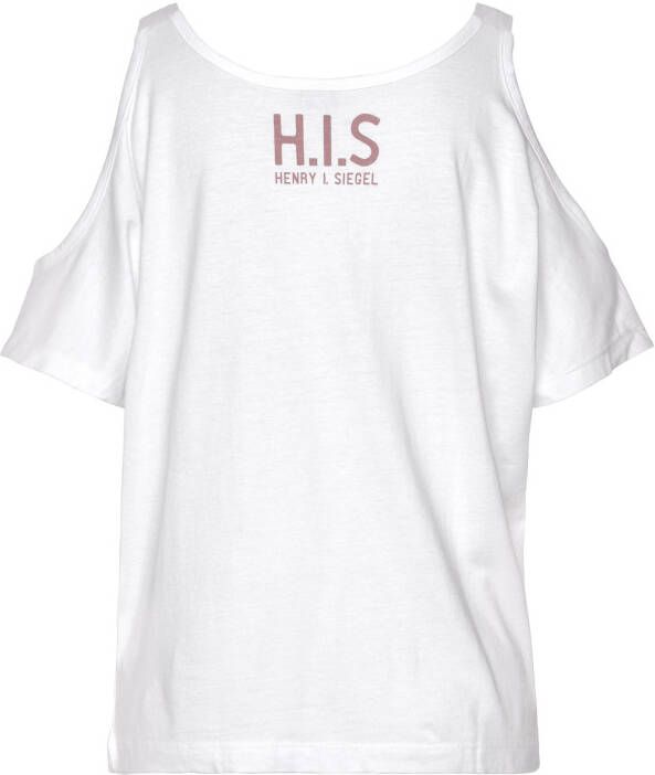H.I.S Shirt met korte mouwen met logoprint achter
