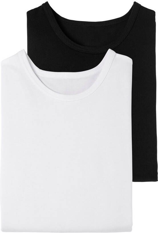 H.I.S Shirt met lange mouwen van katoen perfect als ondershirt (2-delig Set van 2)