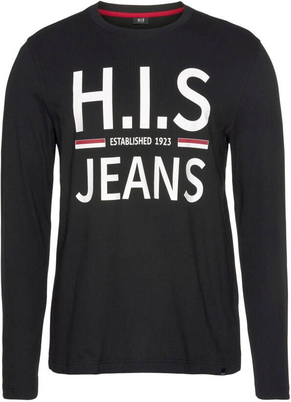 H.I.S Shirt met lange mouwen met merkprint