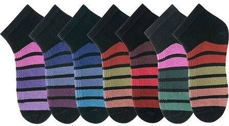 H.I.S Sneakersokken met kleurrijke horizontale strepen (set 7 paar)