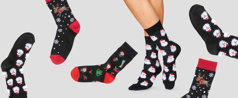 H.I.S Sokken met leuke kerstmotieven (set 3 paar)