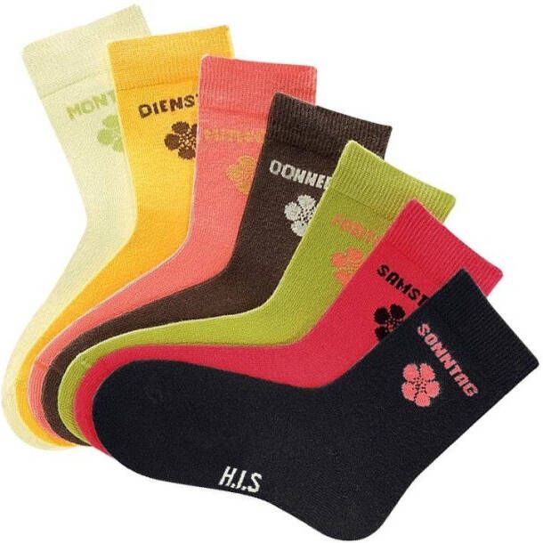 H.I.S Sokken voor kinderen met bloemmotief (7 paar)