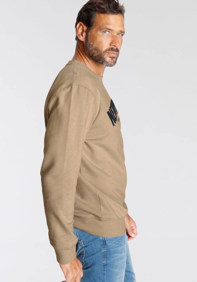 H.I.S Sweater Langarm losse pasvorm geborduurde look ronde hals