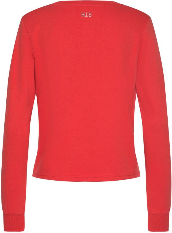 H.I.S Sweatshirt met piping op de borst loungewear
