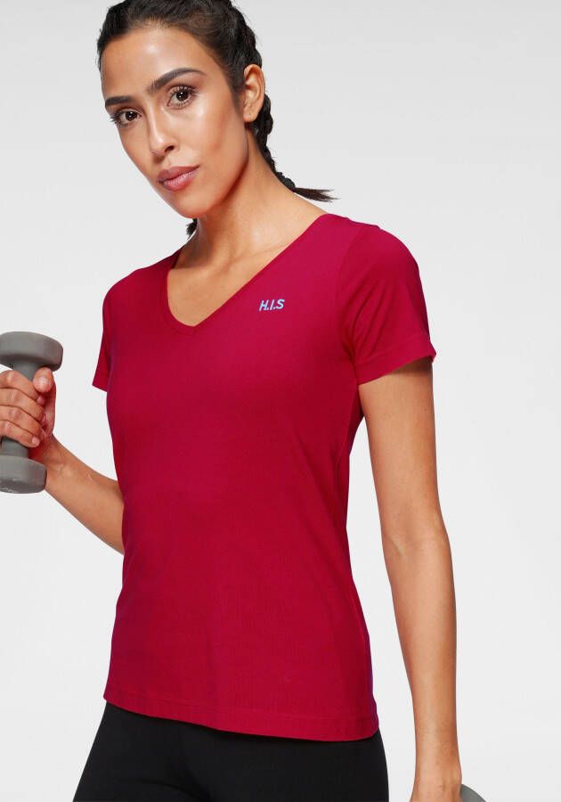 H.I.S T-shirt Essential basics heup-lange pasvorm figuuraccentuerende snit van 100% katoen (Set van 3)