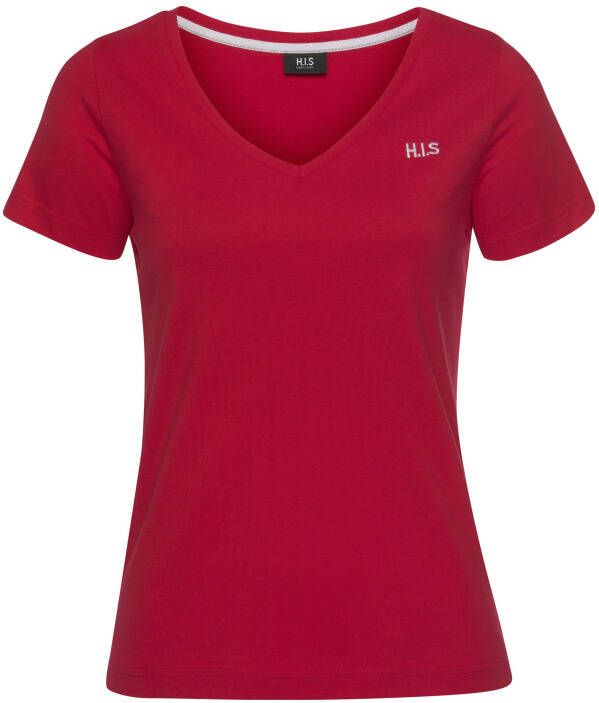 H.I.S T-shirt Essential basics heup-lange pasvorm figuuraccentuerende snit van 100% katoen (Set van 3)