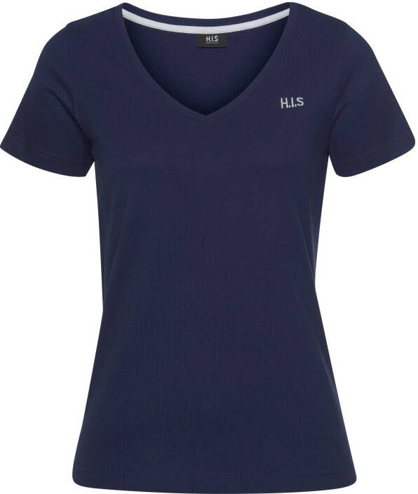H.I.S T-shirt Essential basics heup-lange pasvorm figuuraccentuerende snit van 100% katoen (Set van 3)