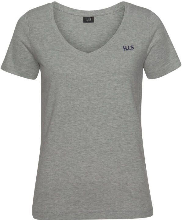 H.I.S T-shirt Essential basics heup-lange pasvorm figuuraccentuerende snit van 100% katoen (Set van 3)