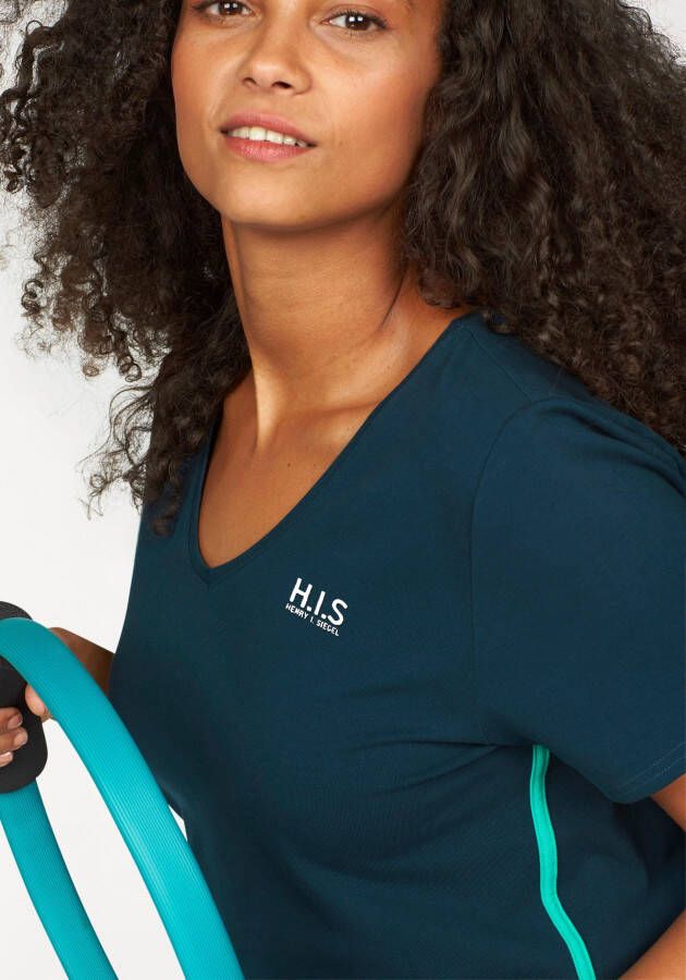 H.I.S T-shirt Korte mouwen figuurvriendelijke snit effen V-hals