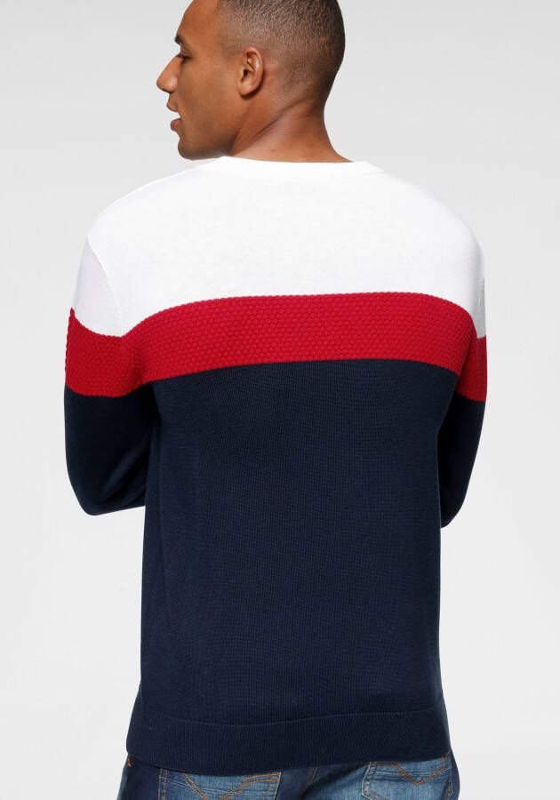 H.I.S Trui met ronde hals Nieuwe kleuren! Colourblocking in lichte tricotkwaliteit