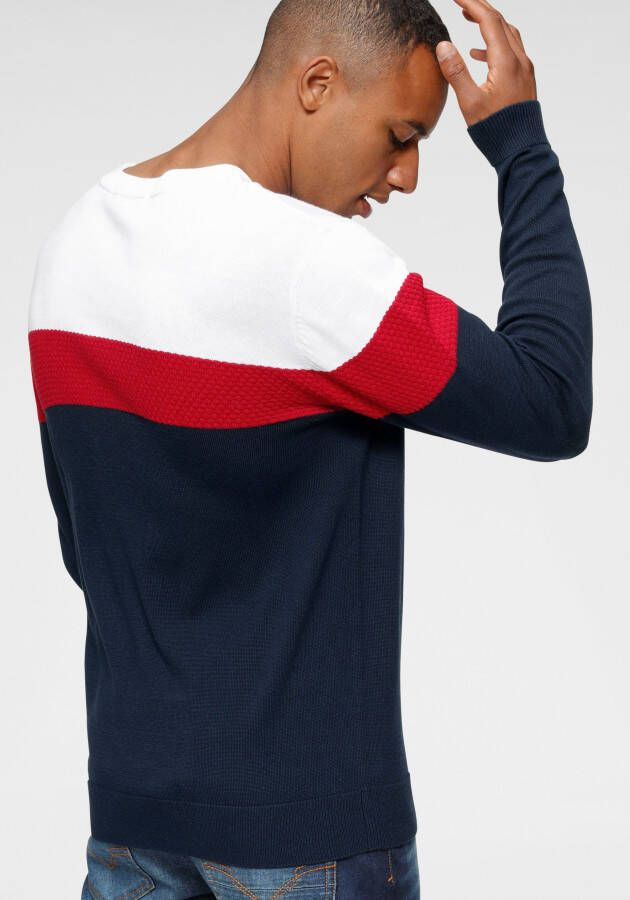 H.I.S Trui met ronde hals Nieuwe kleuren! Colourblocking in lichte tricotkwaliteit