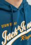 JACK & JONES ESSENTIALS hoodie JJELOGO met printopdruk blauw - Thumbnail 5