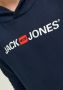 Jack & jones JUNIOR hoodie JJECORP met logo donkerblauw Sweater Logo 176 - Thumbnail 7