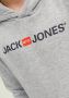 Jack & jones JUNIOR hoodie JJECORP met logo grijs melange Sweater Logo 128 - Thumbnail 7