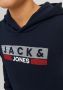 Jack & jones JUNIOR hoodie JJECORP met logo zwart Sweater Logo 116 - Thumbnail 6