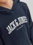Jack & jones JUNIOR hoodie JJEJOSH met logo donkerblauw Sweater Logo 140 - Thumbnail 5
