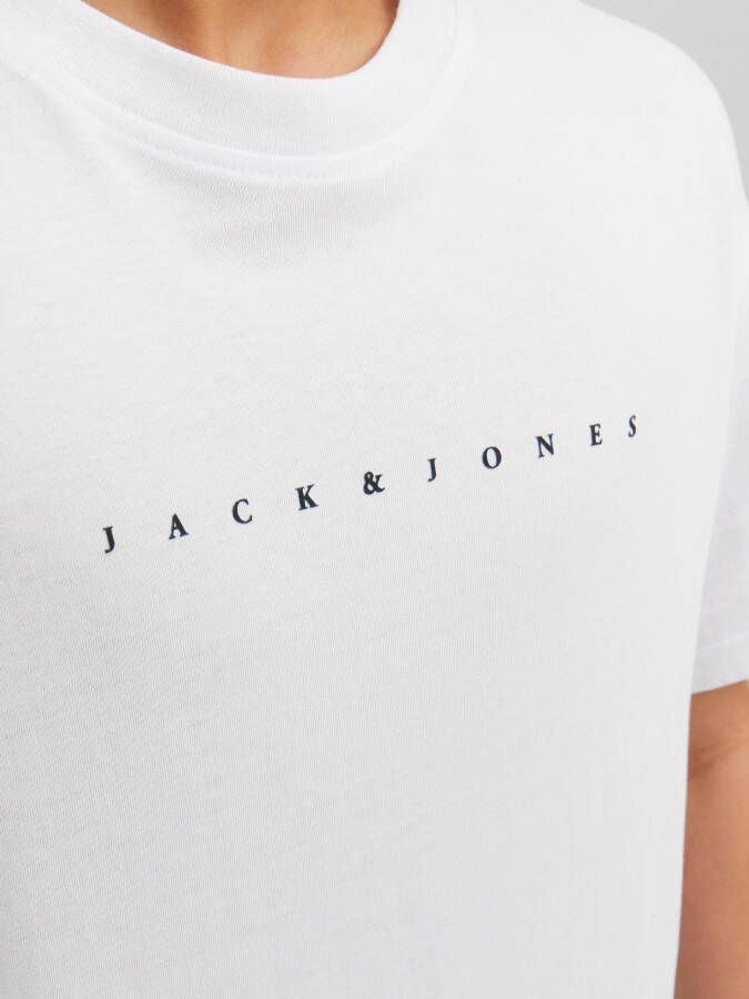 Jack & jones JUNIOR T-shirt JJESTAR met tekst wit Jongens Katoen Ronde hals 140 - Foto 4