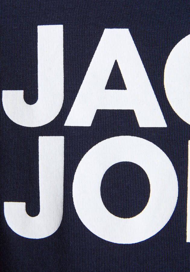 Jack & jones JUNIOR T-shirt JJECORP met logo donkerblauw Jongens Biologisch katoen Ronde hals 152 - Foto 6