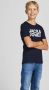 Jack & jones JUNIOR t-shirt set van 2 donkerblauw wit Jongens Katoen Ronde hals 128 - Thumbnail 6