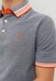 JACK & JONES ESSENTIALS gemeleerde slim fit polo JJEPAULOS van katoen navy blazer oranje - Thumbnail 7