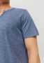 Jack & jones Split Neck T-shirt van Slub-stof Blue Heren - Thumbnail 7