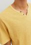Jack & jones Slub Fabric T-Shirt met Split Neck Yellow Heren - Thumbnail 4