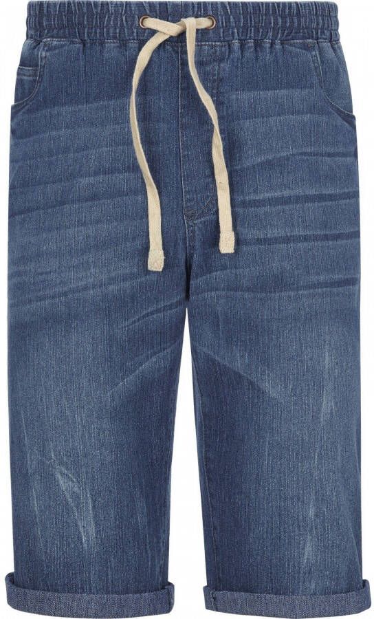Jan Vanderstorm loose fit jeans Plus Size short Eigil blauw