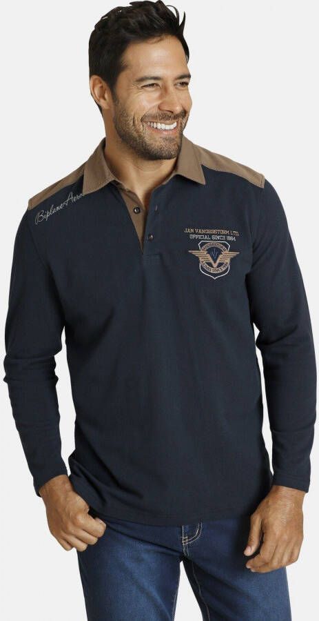 Jan Vanderstorm Sweatshirt BALDREK met kraag in contrastkleur