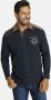Jan Vanderstorm polo BALDREK Plus Size met contrastbies en borduursels donkerblauw - Thumbnail 2