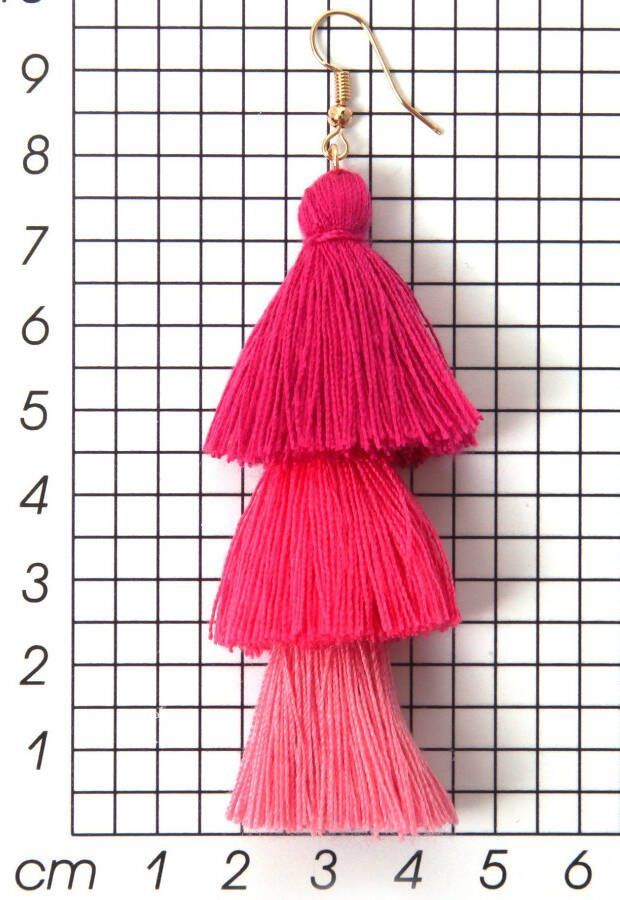 Firetti Oorhangers Kwastje mix van pink trendy