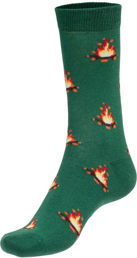 John Devin Sokken met kleurrijke gebreide motieven (set 2 paar)