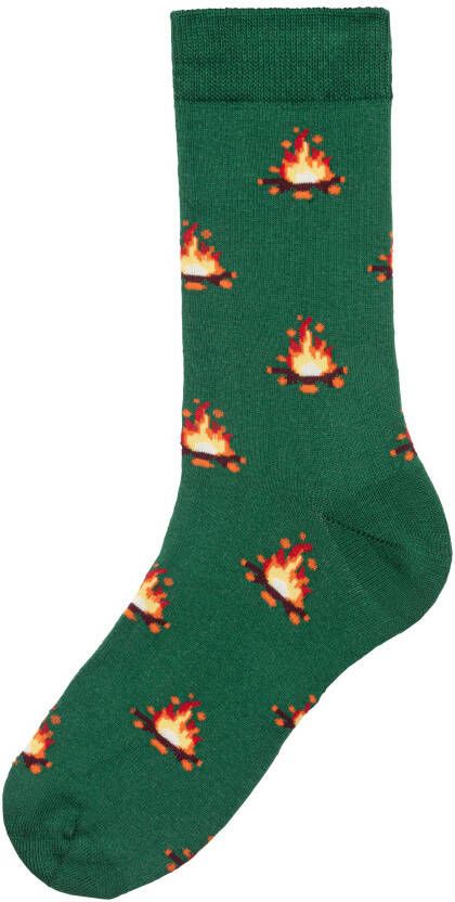 John Devin Sokken met kleurrijke gebreide motieven (set 2 paar)