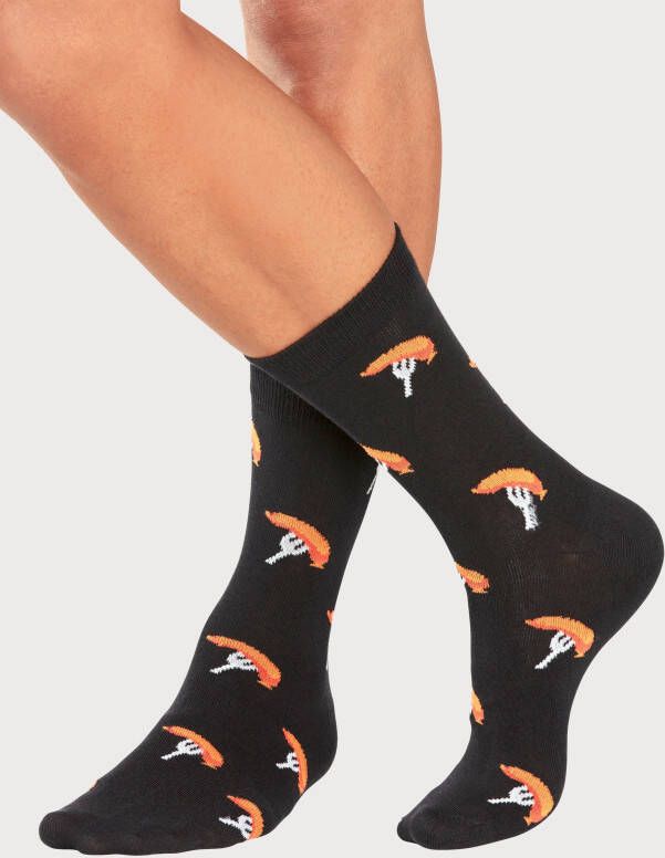 John Devin Sokken met kleurrijke gebreide motieven (set 2 paar)