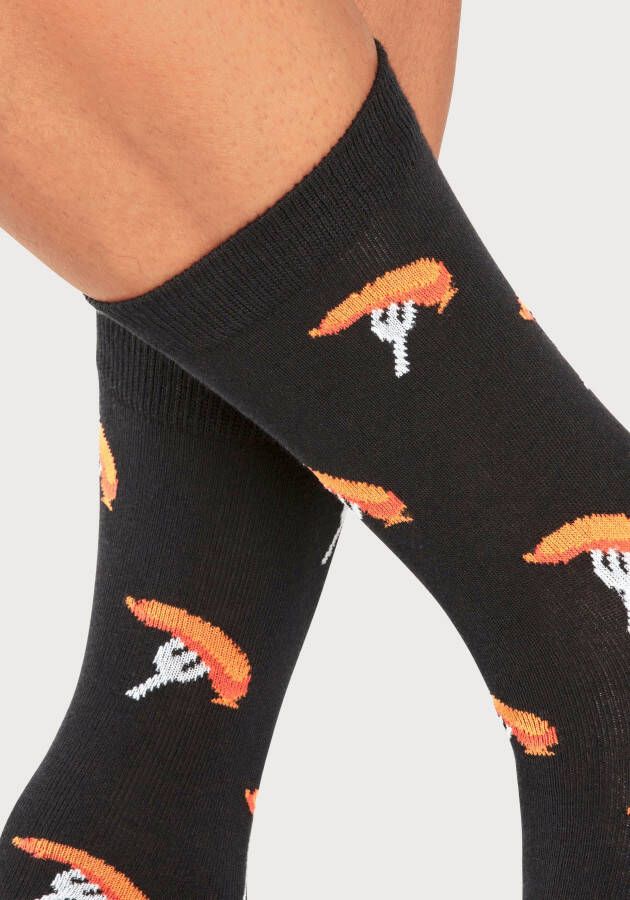 John Devin Sokken met kleurrijke gebreide motieven (set 2 paar)