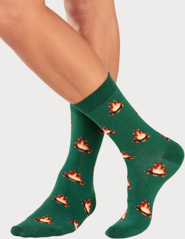 John Devin Sokken met kleurrijke gebreide motieven (set 2 paar)