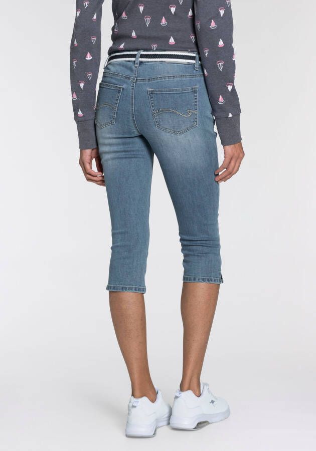 KangaROOS Capri jeans Capri-jeans met riem (set Met een afneembare riem)