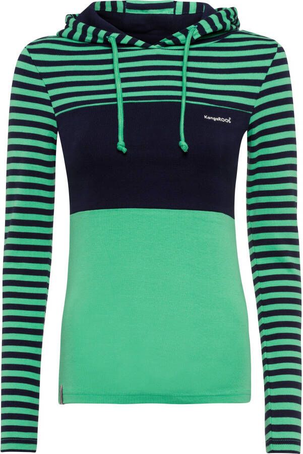 KangaROOS Capuchonshirt Lange mouwen zeer figuurvolgend met colourblocking-look