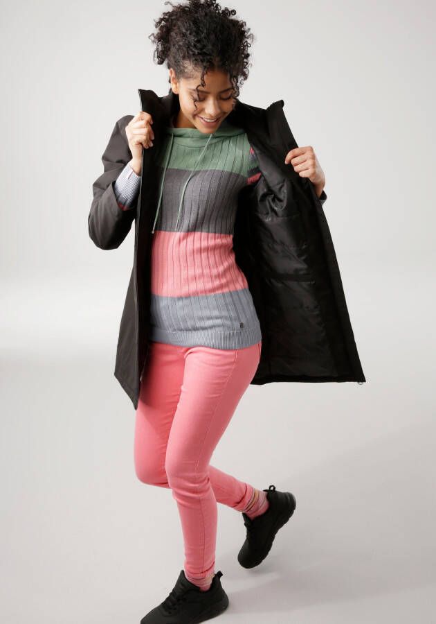 KangaROOS Capuchontrui met trendy colorblocking in verschillende streepbreedtes