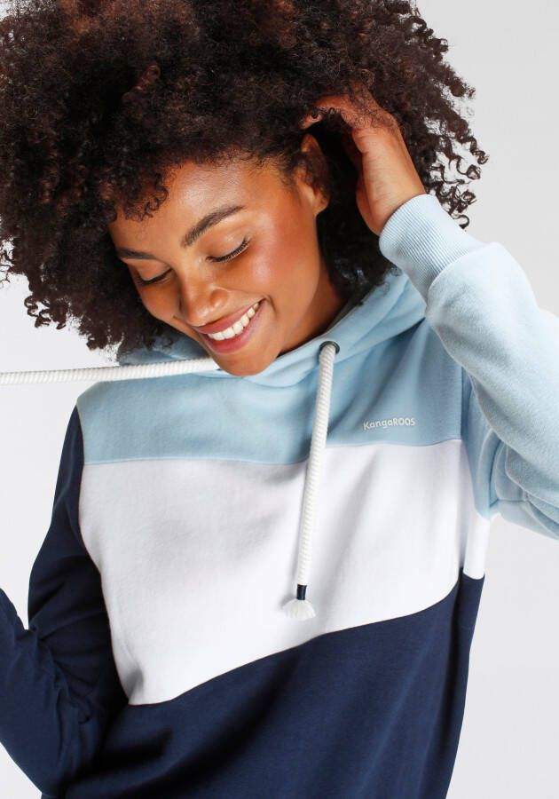 KangaROOS Hoodie Lange mouwen losse pasvorm colourblocking-look