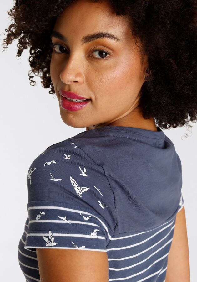 KangaROOS Jerseyjurk met contrasterende strepen en minimalistische maritieme print