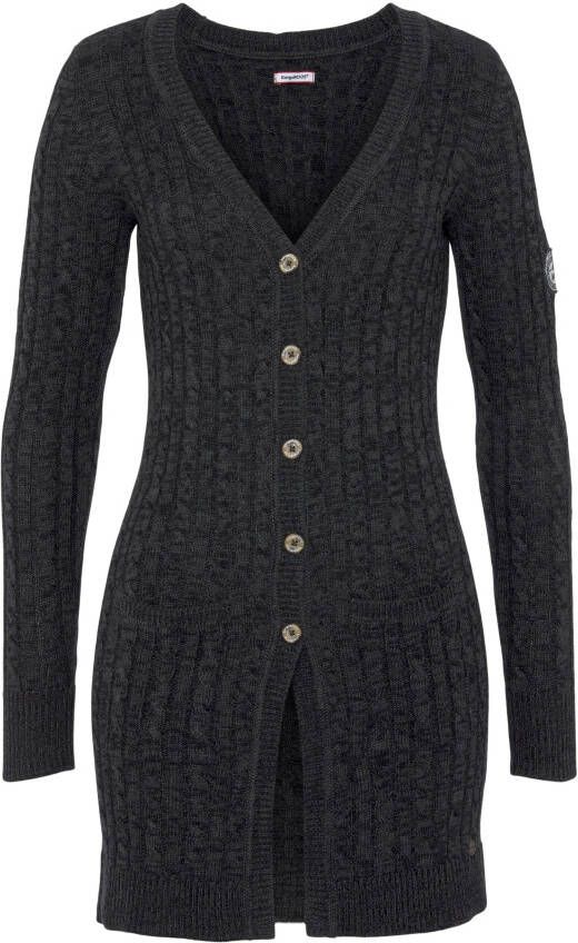KangaROOS Lang vest met trendy kabelpatroon en zakken