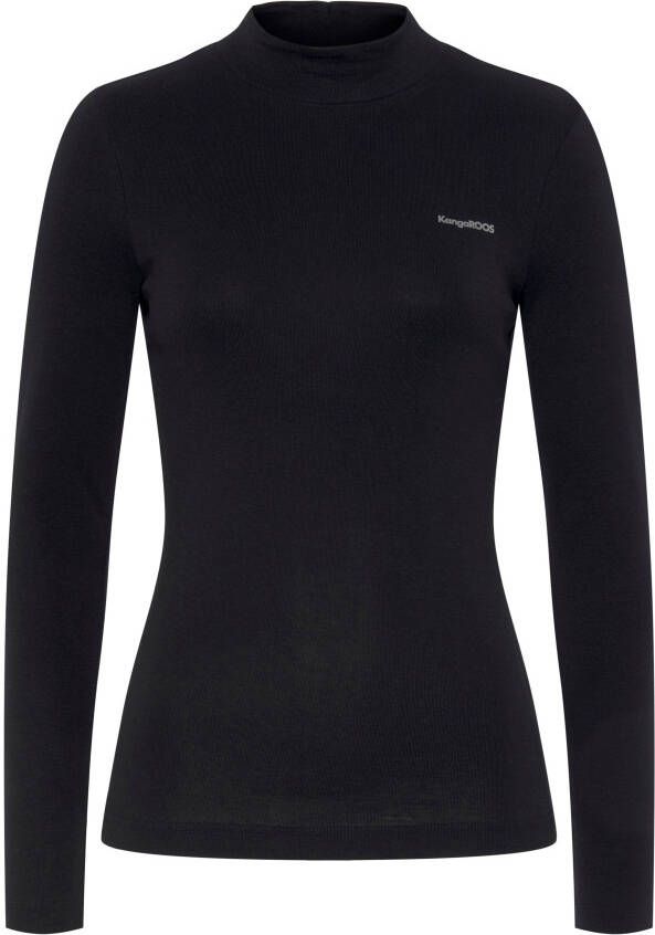 KangaROOS Longsleeve Lange mouwen zeer figuurvolgend effen staande kraag