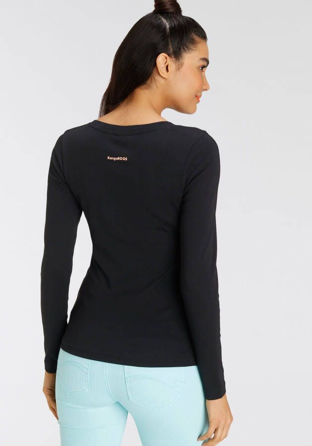 KangaROOS Shirt met lange mouwen met trendy gekleurd logo