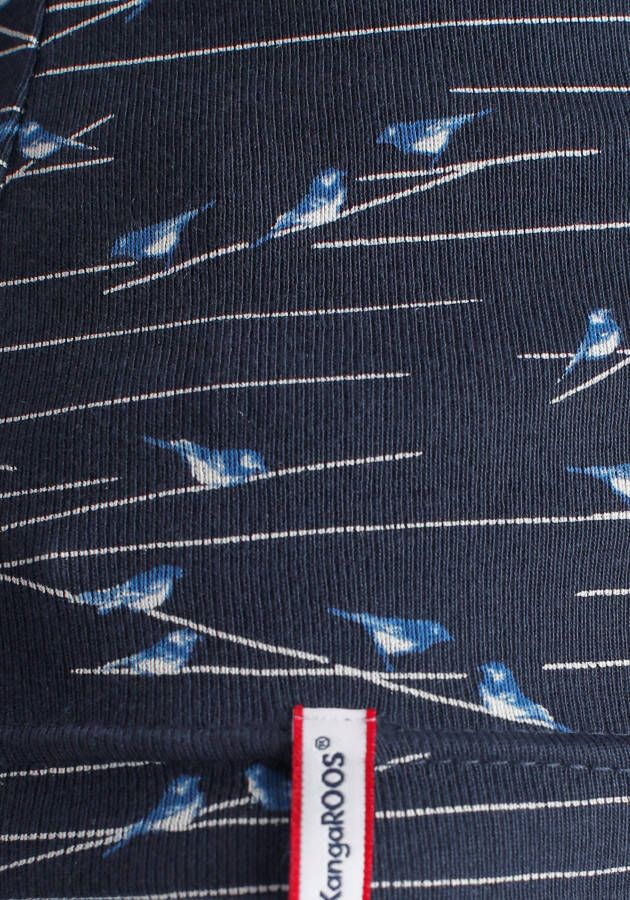 KangaROOS Shirt met lange mouwen met schattige all-over vogelprint