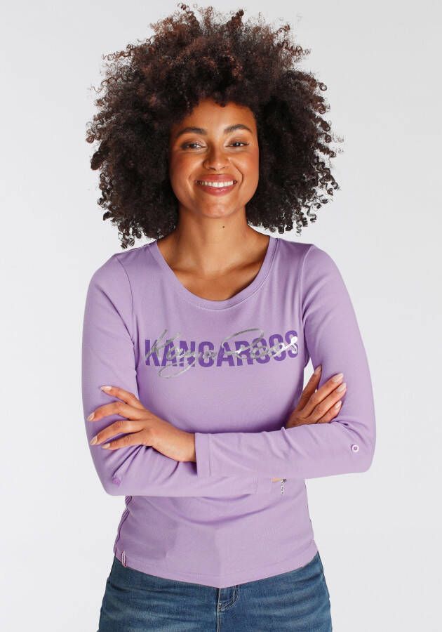 KangaROOS Shirt met lange mouwen om te slaan met coole logo-print