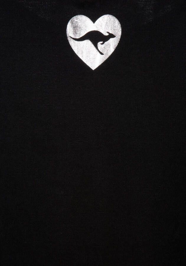 KangaROOS Shirt met lange mouwen Lange mouwen zeer figuurvolgende pasvorm van ribstof