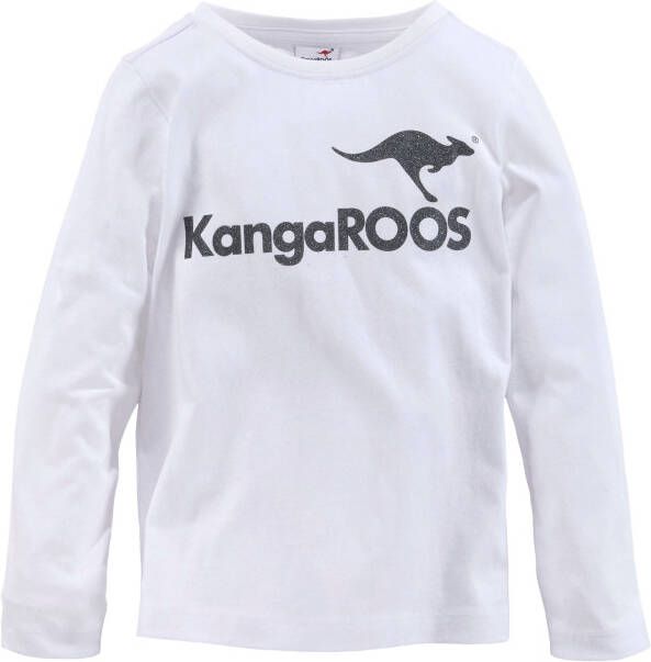 KangaROOS Shirt met lange mouwen met glitterprint (set 2-delig)
