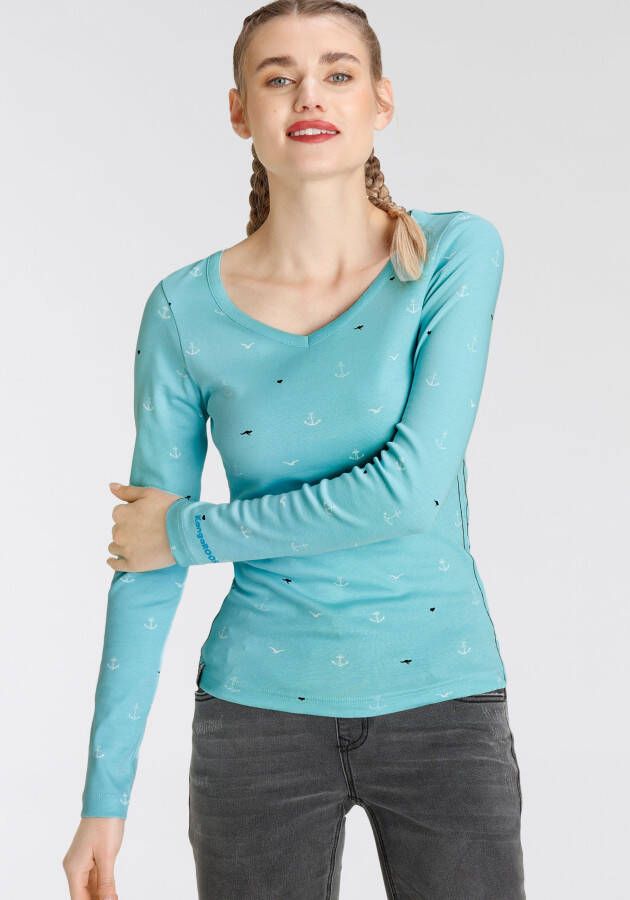 KangaROOS Shirt met lange mouwen met hanzeprint all-over (1-delig)